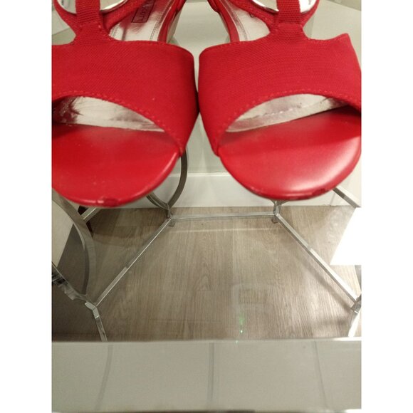 Laura Scott June Strappy Wedge Red Slip On Sandals Size 10 - Picture 9 of 10